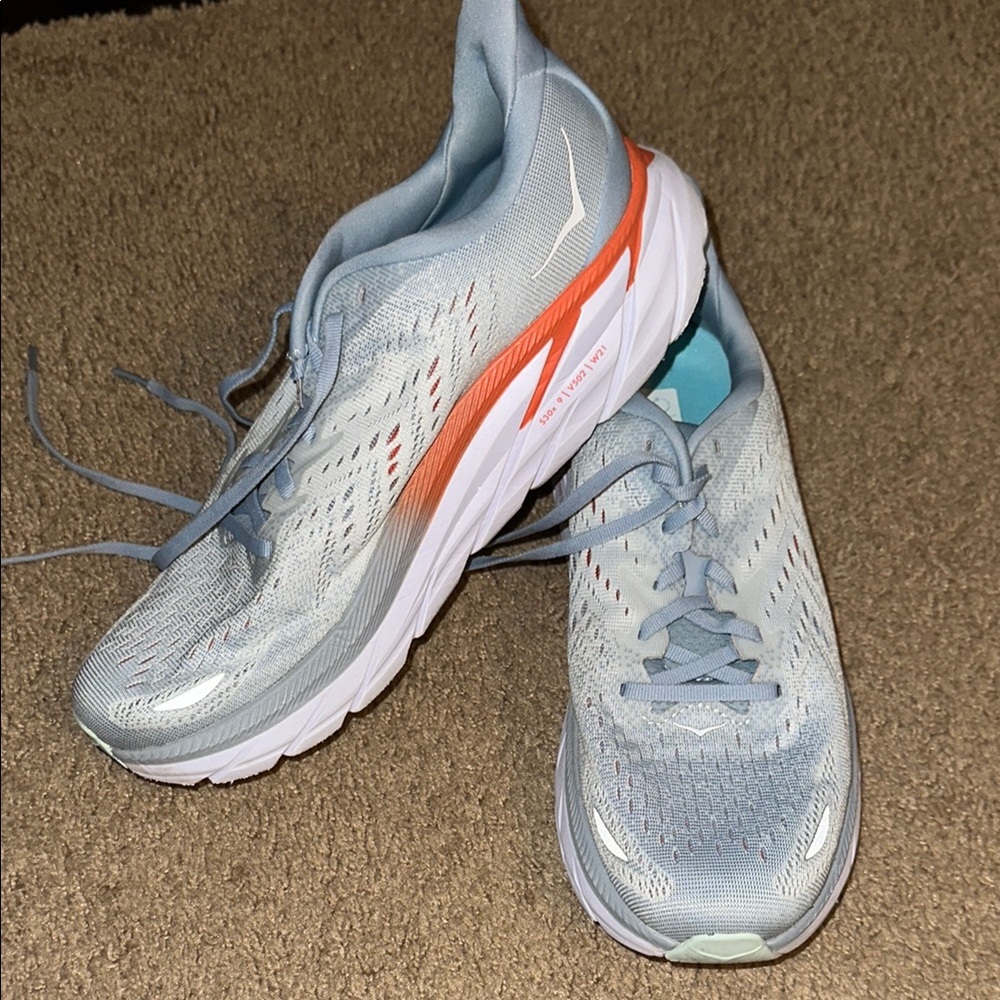 Hoka Women's Gray and Orange Running Shoes